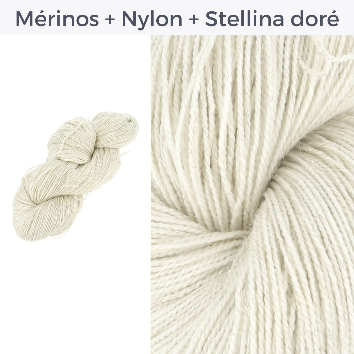 Stellina doré - Mérinos SW - Nylon | Echeveau 100g - 425m - 2 brins