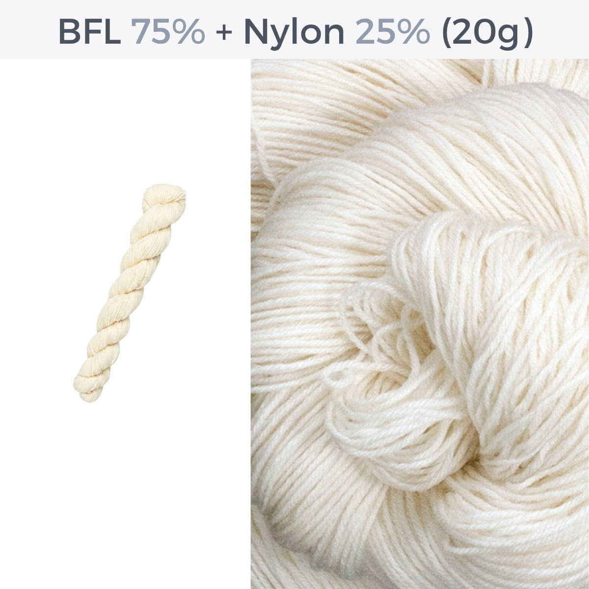 BFL Bluefaced Leicester SW 75% - Nylon 25% | Echeveau 20g - 85m - 4 brins